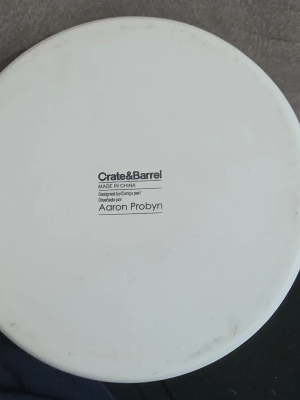 Crate&Barrel White Ceramic Teapot with Wood Handle